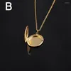 Colliers pendants 1pc Collier de médaillon rond en acier inoxydable pour femmes hommes Open VILLABLE FASHIE BIELLES ACCESSOIRES