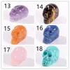 Halloween Reiki Party Crystal Decoration guérison Quarze Skull Sculpture Hand Scarved Gemstone Statue Figurine Collectible 1011