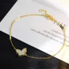 Collier de créateur Vanca Luxury Gold Chain S925 Silver High Butterfly Collier 18K White Fritillaria Butterfly Bracelet Collier