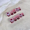 Party Favor 10 Pcs Wine Red Butterfly Wearable Wedding False Nails Handmade Short Luxury Sparkling Whitening Retro Press On Store