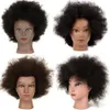 MANNEQUIN Têtes afro-américain Mannequin Head 100% réels de 16 pouces Barber Formé Utilisé pour pratiquer le tissage de style Q240510