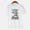 T-shirt pour femmes Jams Strawberry Disage Disage T-shirts TRENDY MIGLE MEME T-shirt Femmes Vintage Frog imprimées Ts Short Slve CottageCore Clothes T240510