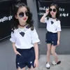 Ensembles de vêtements Enfants Set Summer Girls 2pcs Préscolaire Baby Vêtements Set Childrens Modèle à manches courtes T-shirt Top + Shorts Fashion Cute Setl2405