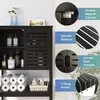Boîtes de rangement Bathroom Bamboo Cabinet Organisateur Space Saver-Ajustement étagères de porte réadaptées