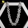 Big Stone Shiny Infinity 13mm Moissanite Gold Plated Necklace Tennis Chain Cuban Link Hip Hop Rock