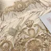 Bedding Sets 43 Damask Silk Sateen And Cotton Duvet Cover Premium Champagne Set With Chic Embroidery Bed Sheet 2 Pillow Shams