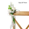 Chaise de mariage de fleurs décoratives avec ruban décor de simulation de style élégant pour la fête de la cérémonie Nerg
