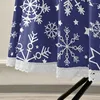 Tala de toalha de mesa Toleta de mesa Blue Christmas Snowflakes Round com refeições de alcance de renda Dining resistente a manchas 60 na capa para jantar em casa