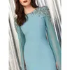 Party Dresses YUMDAI Blue Tassel Single Sleeve Cocktail Romper Saudi Arabian Ladies Special Occasion Formal Dress Ball Gown Candy Color