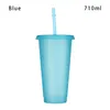 Mugs Flash Powder Shiny Reusable Plastic Water Bottle Cold Cup With Lid And Straw Personalized Outdoor Portable
