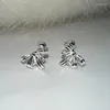 Boucles d'oreilles étalon ruban metal bowknot élégant bijoux de mode perçant 4xbf