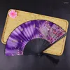 Dekorativa figurer Vintage Chinese Style Fan Craft Gift Hand Fans för bröllopsfest Dance Tassel Folding Po Props Home Decoration