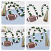 Decorative Figurines Beaded Garland With Tassel Rope Beads Coffee Cup Tag Creative Colorful Wooden DIY Home Decoration Pendant Pendent