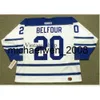 Vin Weng Mens #20 Ed Belfour 2002 CCM Hockey Jersey или Custom Любое имя или номер ретро -джерси