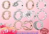 Anneaux de cluster 2021 925 Silver Color Bowknot Ring Finger pour les femmes Girls Sparkling Flower Flower Crown Zircon Wedding Jewelry2160867