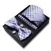 مجموعة ربطة عنق أحدث نمط مزيج ألوان العطلة هدية هدايا مناديل جيب المربعات كوفلينك