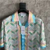 Casablanca Pingpong Silk Shirts Wakacyjna swobodna wszechstronna koszula guzika na plaży koszula casablancas