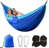 Hangmat toeristen camping wandelen draagbare nylon parachute stof twee personen strandhangende swing tuin single en dubbele hangmat 240429