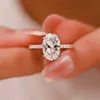 Роскошное симуляция мойссанитового бриллиантового кольца Большое овальное яичное кольцо для женщин для женщин свадебные обручальные кольца