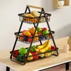 Keukenopslag 2/3 Laag fruitmand Groentetop Rack Spice Snack Box geschikt voor badkamer