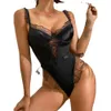 Fun Lingerie Sexy Black Lace Lace Lace Women's Strap Open Back One Piece Underwear