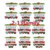 Feest ornamenten decoratie verjaardagen kerstdiy cadeauproduct gepersonaliseerde familie van 4 ornament pandemische harsaccessoires met rood touw 1028