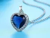 Ketens Titanic Ocean Heart Lady Blue CZ Silver Chain Hoge kwaliteit Pendant ketting Crystal van Oostenrijkse mode bruiloft sieraden