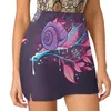 Skirts Snail Women's Skirt Mini A Line With Hide Pocket Flower Herbs Flowers Animal Cute Pink Purple Nature