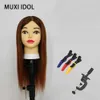 Mannequin Heads 98% of real hair doll heads are used for professional hairstyle training headgear human body models and head styling practicing Q240510