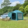 Tenten en schuilplaatsen Auto dakverlenging Tent Automatische pop-up 3-4 Persoon zelf rijden Outdoor Camping Shelter SUV Beach Luifel Rainproof Yurtq240511