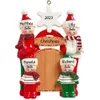 Resina 2023 DIY Ornamentos da família Pingente feliz decoração de árvore de Natal 1007
