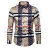 6xl 2022 Business Casual Plaid Shirt Herren Arbeitskleidung Hochzeitskleid Slim Social Party Kleidung Khaki Checked Shirt 1929