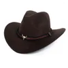 Berets Stylish Metal For Head Wide Brim Hat Western Cowboy Theme Part Dropship