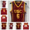 Bronny 6 USC Jersey Basketball Trikots NCAA 1 Nick Young 10 Derozan Southern California College Vintage Pullover -Trikot