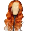 Perruques nouvelles femmes chimiques à la mode pour femmes couvre-tête orange mid divisé longs cheveux bouclés avec de grandes vagues