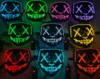 10 kolorów Halloween Straszna maska ​​Cosplay Maska LED Light Up El Wire Horror Mask Glow In Dark Masque Festival Party Maski CYZ32327076742