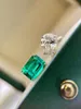 Nuevo 925 Sterling Silver Pear Cut Green Esmerald Cut Simulated Diamond Wedding Farty Vintage Gemstone Open Anillo abierto Joyas finas regalos de Navidad