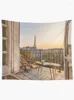 Tapisseries Eiffel Tower View du balcon de Paris au coucher du soleil décorations murales de tapisserie drôles