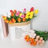 Decorative Flowers 5/10PCS Tulips Artificial Flower Real Touch Bouquet Fake For Wedding Decoration Home Garden Decor 4.7