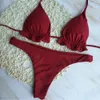 Summer Femmes Bandage sexy Brésilien Bikini Set Top Thong Bottom Beach Pushup Sweys Lacet Up Up Up Switsuit Beachwear 240416 240510