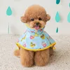 Four Seasons Universal Cartoon Printing Pet Rain Poncho Waterproof Hooded Dog Raincoat Leashable Puppy Bichon Teddy Dog Clothes 240511