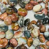 Dekorativa figurer Naturliga färgglada Ocean Stone Palm Gemstone Smooth Polished Pebble Reiki Healing Chakra Home Decoration