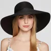 Summer Solid Color Moda Rhinestone14cm Sun Hat Ladies Ladies Beach Protele solar Sol Travel Dobrável UV Panamá atacado 240511