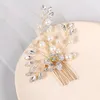 Hair Clips Jewelry Wedding Bridal Comb Pearl And Crystal Headwear With Smooth Teeth For Festival Party Head Decor
