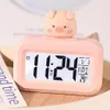 1pc Température d'horloge numérique Affichage de grand écran Date électronique et jour de l'alarme Piggy Shape Desktop Clock 240512
