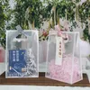 Gift Wrap Transparent large packaging bag reusable transparent shopping wedding party candy cake holiday gift boxQ240511