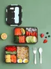 Dîne boîte à lunch isolée portable avec couvercle bento en plastique scellé divisé au couvercle pour les étudiants de bureau adultes de bureau