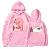 Erkek Hoodies Sweatshirts Darling the franxx sıcak anime hoodie sıfır iki göz grafik baskılı kapüşonlu kadınlar artı beden kazak harajuku kadın sweatshirt t240510