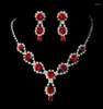 Orecchini di collana impostati eleganti gocce d'acqua blu rossa rina rosa sposa gioielli Accessori 8523523