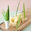 Fourks 10pcs / Set Multi-Putfruit Tools Bamboo Leaf Forme vert foncé / vert clair pour les fournitures de collation d'anniversaire du festival de mariage